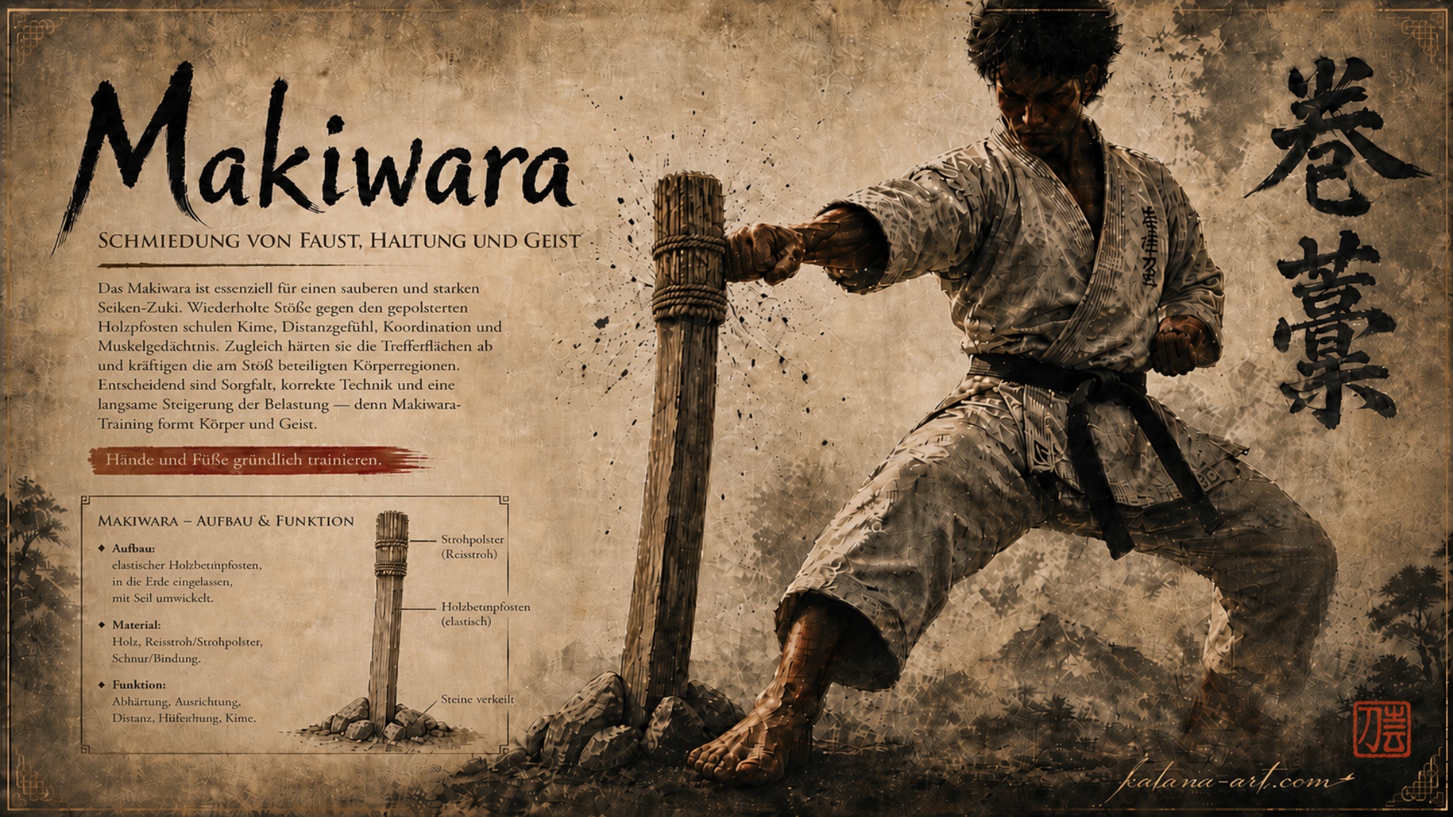 Makiwara: Schmiedung von Faust, Haltung und Geist